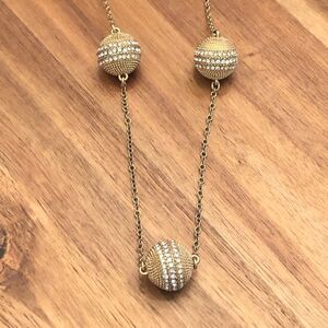 J.Crew | Pave Ball Station Necklace | 37” Adjustable